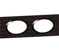 Legrand - Placa de acabado Dooxie de 2 estaciones en acabado madera de ébano