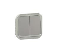 LEGRAND, Plexo 069526L - Interruptor de doble conmutación para ambientes húmedos, interruptor de doble cambio, botón y contacto intercambiable, iluminado, producto convertible 3 en 1, 10 A, 250 V,