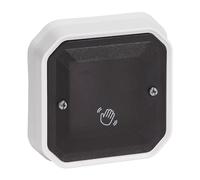 LEGRAND, Plexo 069595L - Interruptor sin contacto para puerta de garaje, modo continuo/modo pulso, contacto cerrador, contacto, iluminado, 24 W, 12 V CC, 24 V CC, 48 V CC, color gris