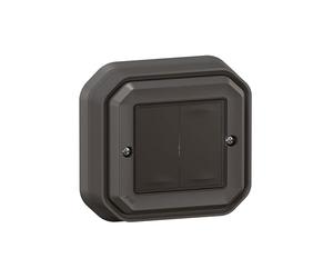 LEGRAND, Plexo 069836L - Interruptor doble para el hogar con conexión húmeda para el hogar, transmisor de pared, interruptor de pared, interruptor de encendido y apagado, tecnología sin batería,