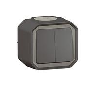 Legrand - Control para interruptor doble o bidireccional 10 A o 10 A pulsador impermeable Plexo completo para montaje en antracita
