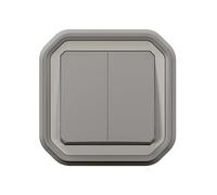 LeGRAND | Plexo Doble Interruptor o Vuelta o Empujador, Impermeable Y Resistente IP55 IK08, Conexión Rápida Sin Herramienta, Listo Para Instalar Empotrada