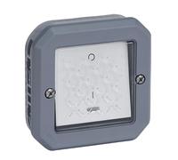 LEGRAND, Plexo New 069728L - Interruptor de 2 polos con función de control, indicador integrado, IP55 - IK07, 16 A, 250 V, color gris