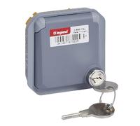 Legrand, Plexo New Instalación, Enchufe para ambientes húmedos, estándar Schuko, incl. tapa abatible, protección táctil, terminales de enchufe, 16A, 250 Volt, IP55 - IK08 (incluye cerradura