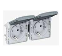 Legrand plexo - Toma 2xp+tierra horizontal e/s plexo gris