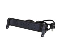 Legrand Premium Enchufe de 4 tomas con cable de 3M - Negro (Enchufe Europeo) - 694537 [5 Piezas]