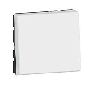 LEGRAND | Pulsador 6 A 2 módulos Composable Blanco, Mosaico, conexión rápida sin Herramientas, Acabado Brillante, Montaje Empotrado con Caja de 40 mm