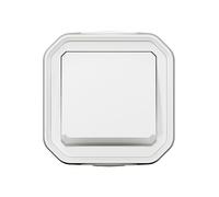 Legrand - Pulsador luminoso 10A - Plexo - Estanco IP55 - Control de iluminación completo listo para instalar - Montaje empotrar - Blanco - 069823LE