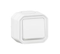 Legrand - Pulsador luminoso 10A - Plexo - Estanco IP55 - Control de iluminación completo listo para instalar - Montaje en superficie - Blanco - 069762LE