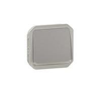 Legrand - Pulsador luminoso 10A - Plexo - Estanco IP55 - Control de iluminación componible para instalar con caja o marco - Gris - 069542LE