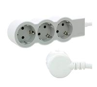 Legrand 694559, Regleta de enchufes, Enchufe múltiple con 3 Tomas de Corriente, Cable 3m, Color Blanco/Gris Claro