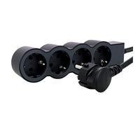 LEGRAND Regleta de enchufes, Enchufe múltiple con 4 Tomas de Corriente, Cable 3m, Color Negro/Gris Oscuro 694562