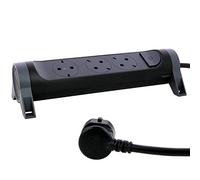 Legrand 694528, Regleta de enchufes, con Interruptor, Enchufe múltiple con 3 Tomas de Corriente, Cable de 1,5 MTS, Color Negro/Gris Oscuro