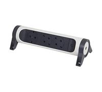 Legrand 694543, Regleta de enchufes, con Interruptor, Enchufe múltiple con 3 Tomas de Corriente, sin Cable, Color Blanco/Gris Oscuro
