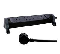 Legrand 694530, Regleta de enchufes, con Interruptor, Enchufe múltiple con 4 Tomas de Corriente, Cable de 1,5 MTS, Color Negro/Gris Oscuro