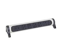 Legrand 694547, Regleta de enchufes, con Interruptor, Enchufe múltiple con 6 Tomas de Corriente, sin Cable, Color Blanco/Gris Oscuro