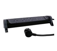 LEGRAND Regleta de enchufes con protección contra sobretensión, USB, con Interruptor, Enchufe múltiple con 3 Tomas de Corriente, Cable de 1,5 MTS., Color Negro/Gris Oscuro 694512
