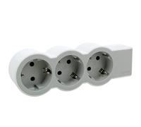 Legrand 694573, Regleta de enchufes, Enchufe múltiple con 3 Tomas de Corriente,sin Cable, Color Blanco/Gris Claro