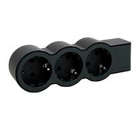 Legrand 694574, Regleta de enchufes, Enchufe múltiple con 3 Tomas de Corriente,sin Cable, Color Negro/Gris Oscuro