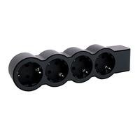 LEGRAND-Regleta de enchufes, Enchufe múltiple con 4 Tomas de Corriente,sin Cable, Color Negro/Gris Oscuro 694576