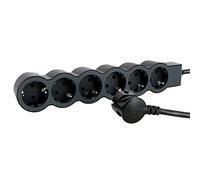 LEGRAND Regleta de enchufes, Enchufe múltiple con 6 Tomas de Corriente, Cable 3m, Color Negro/Gris Oscuro 694566
