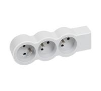 LEGRAND - Regleta de enchufes extraplanos para cablear, 3 enchufes con Tierra, sin Cable, sin Cables, sin Enchufe, Color Blanco y Gris Claro