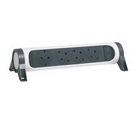 Legrand Regleta 694544 – 4 tomas, interruptor, sin cable, blanco/gris oscuro
