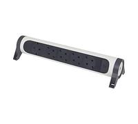 Legrand 694546, Regleta de enchufes, con Interruptor, Enchufe múltiple con 5 Tomas de Corriente, sin Cable, Color Blanco/Gris Oscuro