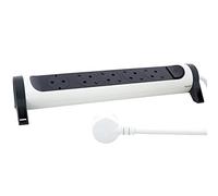 LEGRAND Regleta de enchufes, Inter, 5 Tomas, Cable 1,5m, Blanco/Gris 694531 | Regleta de enchufes, con interruptor, Enchufe múltiple con 5 tomas, cable de 1,5 mts, blanco/gris oscuro 694531