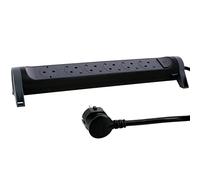 LEGRAND Regleta de enchufes, Inter, 6 Tomas, Cable 1,5m, Negro/Gris 694534 | Regleta de enchufes, con interruptor, Enchufe múltiple con 6 tomas, cable de 1,5 mts, negro/gris oscuro 694534