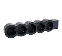 Legrand 694578, Regleta de enchufes, sin Interruptor, Enchufe múltiple con 5 Tomas de Corriente,sin Cable, Color Negro/Gris Oscuro