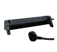 LEGRAND - Regleta giratoria con Interruptor de indicador LED, 4 Tomas de Superficie con Tierra, Cable de 1,5 m, Color Negro y Gris Oscuro