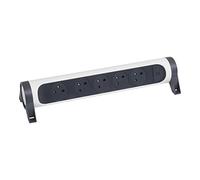 LEGRAND - Regleta giratoria con Interruptor de indicador LED, 5 Tomas de Superficie con Tierra, sin Cable, sin Enchufe, Color Blanco y Gris Oscuro