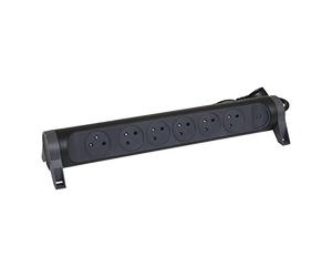 LEGRAND - Regleta giratoria con Interruptor de indicador LED, 6 Tomas de Superficie con Tierra, Cable de 3 m, Color Negro y Gris Oscuro