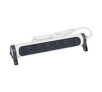 LEGRAND - Regleta giratoria con Interruptor LED - 5 Tomas de Superficie con Tierra - Cable de 1,5 m - Blanco y Gris Oscuro
