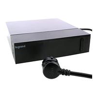 LEGRAND - Regleta para Espacio de televisión, 4 Tomas con Tierra + 4 Tomas sin Tierra + Carcasa para Cables + Collar autoagarrante, con pararrayos + Interruptor, Cable de 2 m, diseño Premio, Color