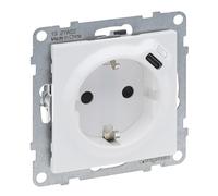LEGRAND, SEANO 765126 - Toma de corriente 2 en 1, USB tipo C, con mayor protección táctil, terminales enchufables, 16 A, color blanco