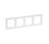 LEGRAND, Seano+ 765184 - Marco de 4 vías, termoplástico sin halógenos, producción y embalaje sostenibles, color blanco