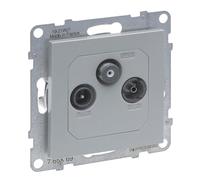 LEGRAND, SEANO 765269 - Caja de salida para TV-R-SAT, HD-TV, pérdida de conexión: 10 dB, color: aluminio lacado