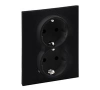 Legrand, SEANO 765325 - Enchufe de 2 enchufes con protección de contacto elevada, 16 A, 250 V, color negro lacado