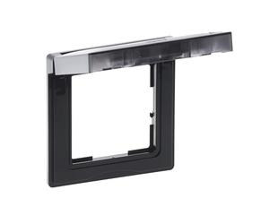 LEGRAND, Seano 765344 - Marco de 1 compartimento con tapa para insertos estándar para aumentar el grado de protección IP44 (resistente a salpicaduras), dimensiones: 87 x 87 mm, color: negro lacado,