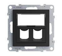 LEGRAND, Seano 765364 Systimax - Adaptador de 2 enchufes para cajas de datos Systimax, color negro lacado