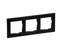 LEGRAND, Seano 765373 - Marco de 3 compartimentos (termoplástico, sin halógenos, dimensiones: 87 x 229 mm), color negro lacado