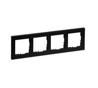 LEGRAND, Seano+ 765384 - Marco de 4 vías, termoplástico sin halógenos, producción y embalaje sostenibles, color negro lacado