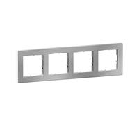 LEGRAND, SEANO+ 765394 - Marco de 4 capas con superficie de material real, termoplástico sin halógenos, producción y embalaje sostenibles, color: acero cepillado, 765394
