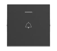 LEGRAND, SEANO 765415 - Interruptor basculante con símbolo de timbre para interruptor iluminado, pulsador e interruptor cruzado, cubierta de timbre, color negro lacado