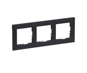 LEGRAND, Seano 765473 - Marco de 3 compartimentos (termoplástico, sin halógenos, dimensiones: 87 x 229 mm), color antracita lacado