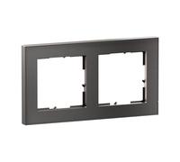 LEGRAND, Seano+ 765492 - Marco de 2 vías con superficie de material real, termoplástico sin halógenos, producción y embalaje sostenibles, color: acero oscuro, 765492