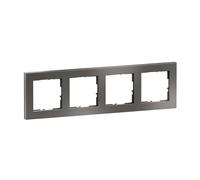 LEGRAND, Seano+ 765494 - Marco de 4 capas con superficie de material real, termoplástico sin halógenos, producción y embalaje sostenibles, color: acero oscuro, 765494