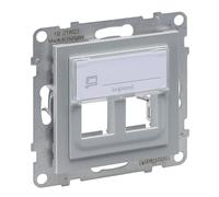 LEGRAND, Seano 765702 - Adaptador de 2 enchufes Key-Stone para cajas de datos Key-Stone, color aluminio lacado